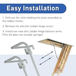 GRONGU 55-2 Attic Ladder Hinge Arms,Pull Down Attic