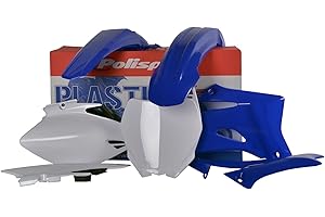 Polisport Standard MX Replica Plastic Kit for Yamaha YZF 250/450 (2006-2009) - OEM Quality for Superior Fit, Flexibility & Durability (White/Blue)