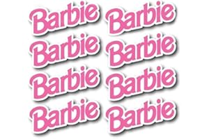 Quality Shop Inc.(Pack of 8) Pink Doll Sticker for Princess Pink Vinyl Classic Pink Doll Waterproof Decal Decal for Cars laptops Mirror Walls Windows Dressing Gift Size 3" X 1.25".