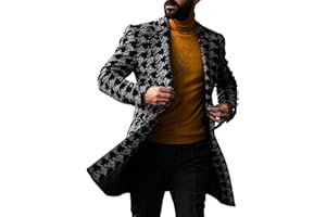 Ymosrh Jackets for Men Men's British Style Solid Color Long Coat Fashionable Warm Woolen Overcoat Mens Coats Fashion