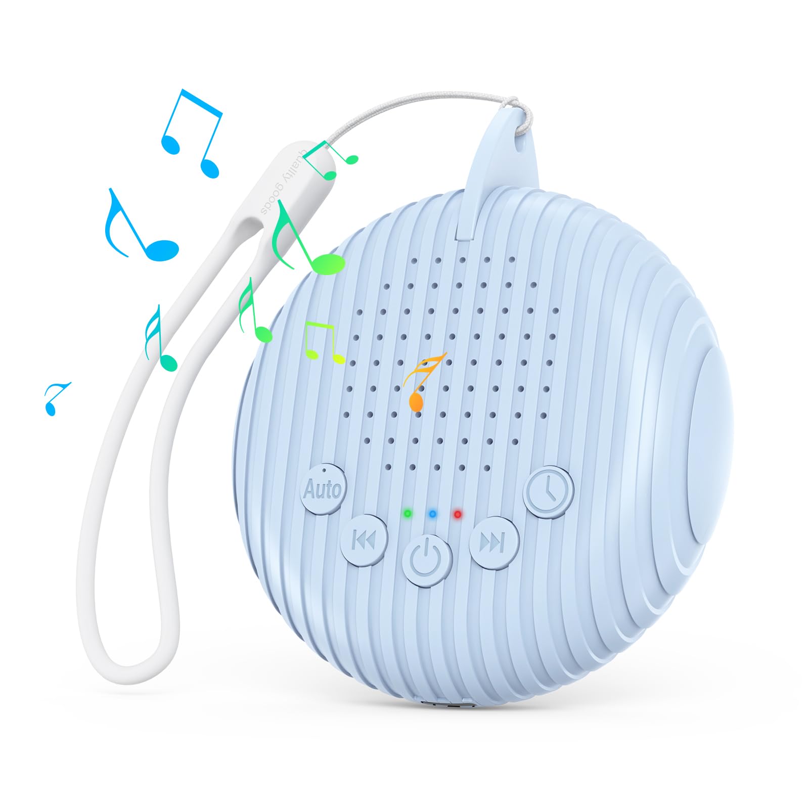 ORIA Sound Machine White Noise Machine, Portable Rechargeable Sleep Sound Machine with 10 Soothing Sounds, Timer, Noise Monitoring, Volume Adjustment, White Noise Machine Baby for Home Travel - Blue