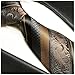 Bronze and Black Paul Malone Silk Tie and Pocket Square