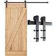 SMARTSTANDARD 6ft Barn Door Hardware kit, Barn Door Track, Sliding Door Hardware kit, Smoothly and Quietly -Heavy Duty Sturdy -Easy to Install, Fit 36" Wide Door Panel (I Shape Hanger)