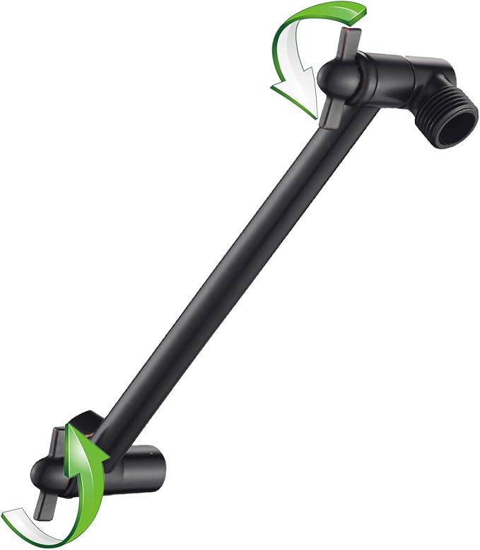 Adjustable Shower Extension Arm 8 Inches, Solid Brass Shower Arm to