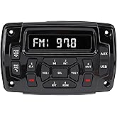 Citreal Marine Stereo Audio Radio Bluetooth Car Stereo Receivers Waterproof Player MP3 Boat Media with AM/FM Music Radio USB Input for Golf Cart Motorcycle UTV Head Unit Sound System