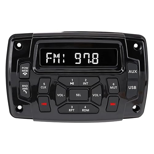 Citreal Marine Stereo Audio Radio Bluetooth Car Stereo Receivers Waterproof  Player MP3 Boat Media with AM/FM Music Radio USB Input Vehicles Head Unit 