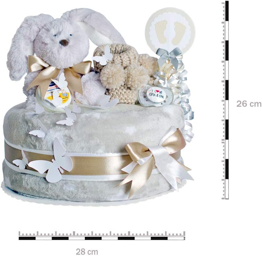 Betwin360 Tv Bebe Et Puericulture Gateaux De Couches Bebe Boy Bebe Girl Beige Bapteme Couverture En Tricot Et Plus Unisexe 1 Batonnet Momsstory Avec Peluche Lapin Gateau De Couches Neutre Cadeau