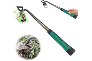 Koujut Gardening Hand Weeder Tools, 2025 Upgraded Weed Puller Tool Gardening Hand Tools, Weeding Artifact Uprooting Weeding Tool, Manual Weed Remover Tool for Lawn and Garden (5 Tines, 1 Pack)