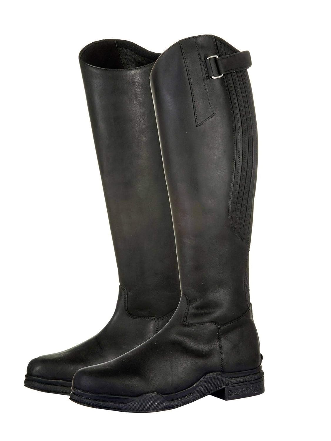 HKM Country Black Leather Long Horse Riding Yard Mucking