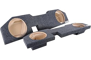 ATREND Bbox Dual 10 Inch Subwoofer Box - Sealed Carpeted Subwoofer Enclosure - Fits 2002-2018 Dodge Ram Quad Cab - Subwoofer Box for 10 Inch Subwoofers - Car Subwoofer Boxes & Enclosures - Pro Audio Tuned