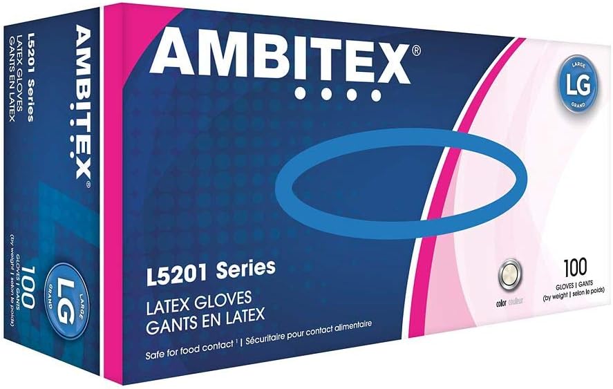 Tradex L5201-LG Ambitex Large Powder-Free Latex Gloves - 100 / BX
