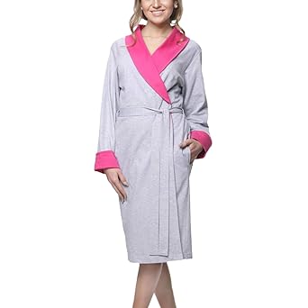 Aquarti Damen Morgenmantel mit Taschen - Kimono