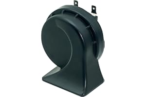 NEOGET Car Horn 12V Low Tone 410Hz, Loud Waterproof Electric Single Bass Pitch Horn, 128dB Universal Fit 12 Volt Vehicle Auto Trucks Motorcycle Replacement (Black Low Tone)