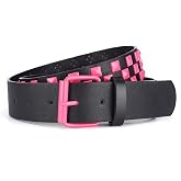 Jdlsppl Women's Faux Leather Belt Punk Rock Pyramid Stud Goth Style Spiked Casual Fashion Thick Gothic Studded Belts