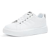 TIMEJOY Women's Fashion Platform Sneakers Synthetic Leather & Metallic Accents for Casual Tennis & Everyday Comfort