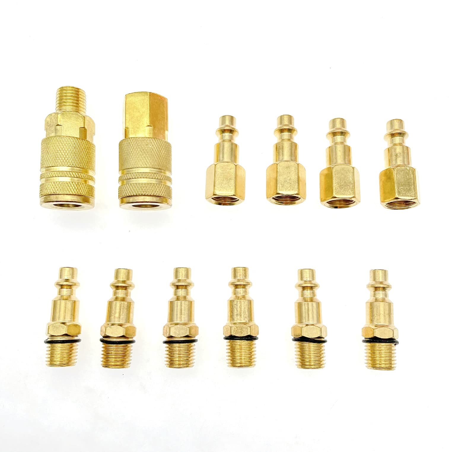 JZK 12x Air Coupler and Plug kit 1/4 NPT air Fittings, Industrial Type D Quick Connect Set, air Coupler and air kit, Airline Hose Compressor Fittings