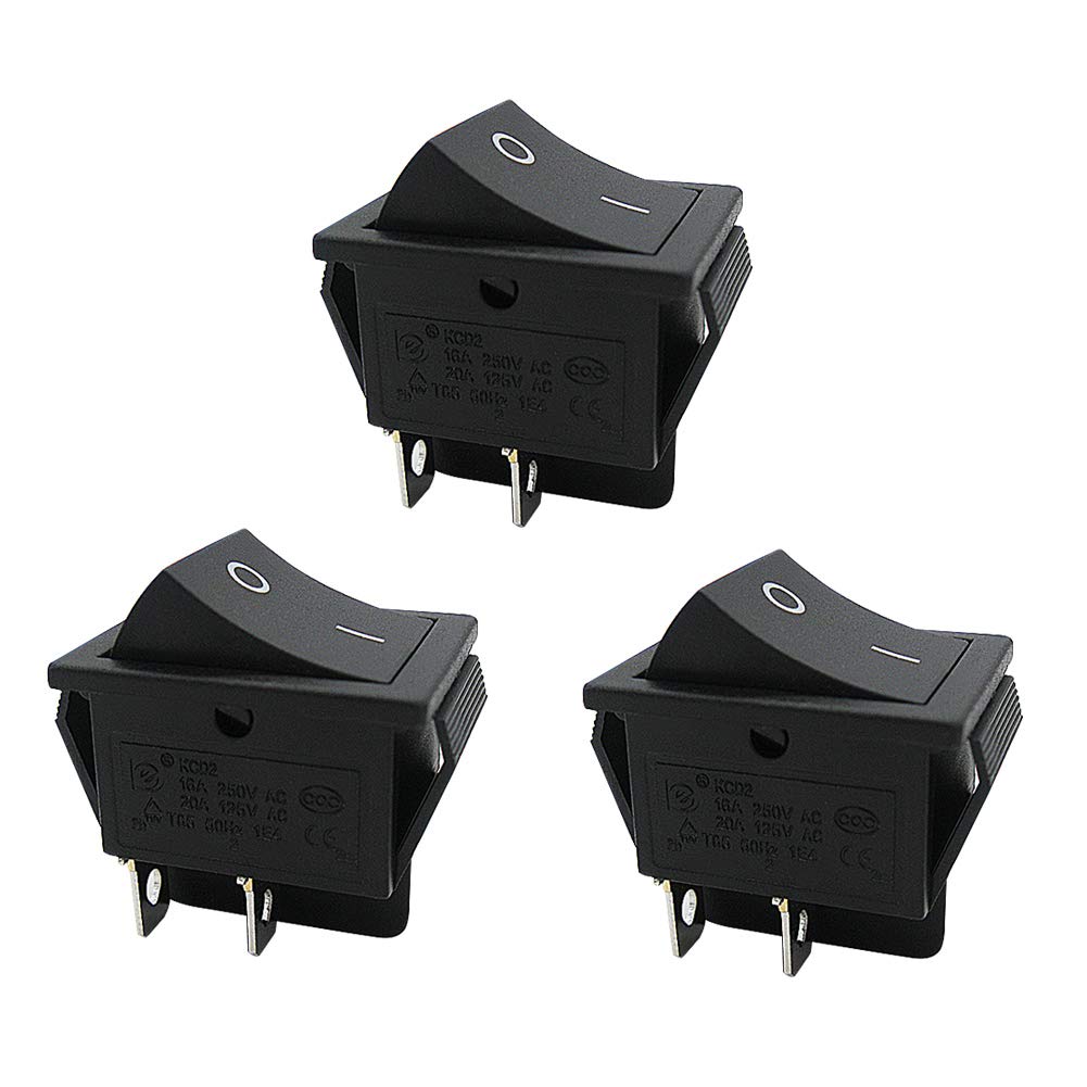 mxuteuk 3pcs Snap-in Boat Rocker Toggle Switch Power DPST ON-OFF 4Pin 2Position AC 250V 6A 125V 10A KCD4 Rocker Switches, Use for Car Auto Boat Household Appliances MXU2-201