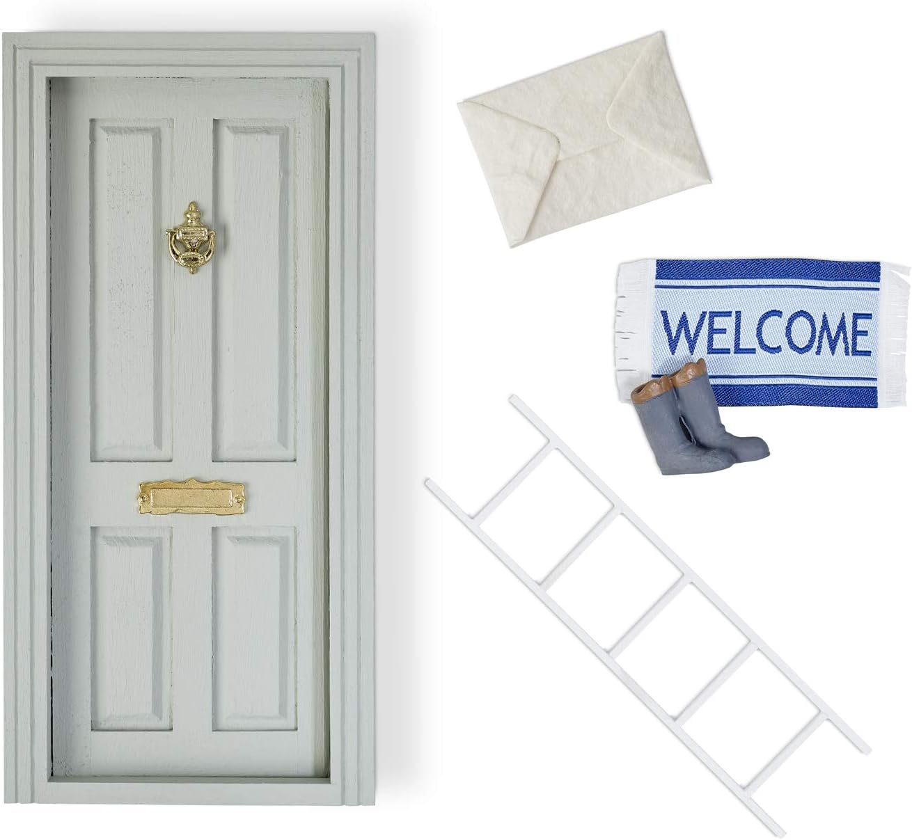 Fairy Door โ Our Best Miniature Wooden Tooth Fairy Door kit with accessories and door mat for your kids room โ hand made hand painted to bring fun and magic to your home or childs bedroom