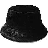 Umeepar Winter Faux Fur Fuzzy Bucket Hat Fluffy Warm Hat for Women Men