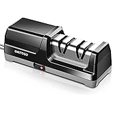 Enutogo Knife Sharpener, Professional 2-Stages Eleltric Knife Sharpeners with Diamond Abrasives for 20-Degree Straight Edge, Knife Sharpener for Kitchen Knives with Sharpening and Polishing