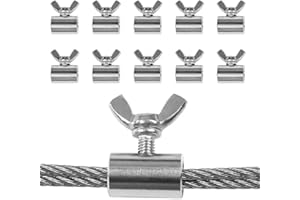 ANTIANXIA 10Pcs Wire Rope Cable Clip Wire Rope Clip Rope Clip Single Hole 304 Stainless Steel (Wire Hole 7mm)
