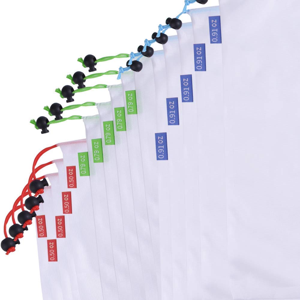 sunvito Obstbeutel und Gemüsebeutel 15, Wiederverwendbare Gemüsenetze Polyester Einkaufstasche, Umweltfreundlich Waschbar Robust Leicht Säcke für Grocery Einkaufen, Aufbewahrung (3 Sizes)