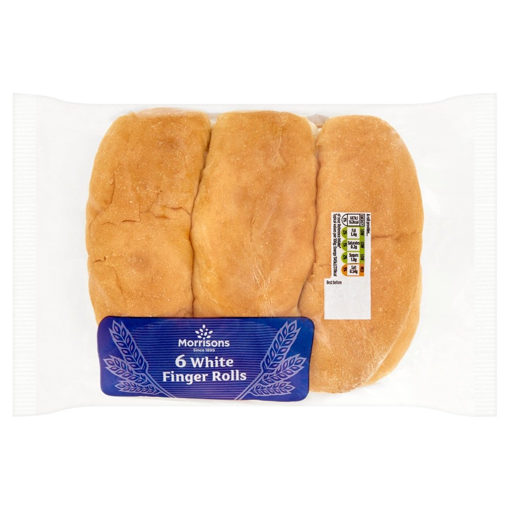 Morrisons 6 White Finger Rolls Amazon.co.uk Grocery