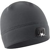 POWERCAP LED Hat Light 150 Lumens Rechargeable Fleece Beanie with Bright Built-in Headlamp Waterproof LED Warm One Size Cap