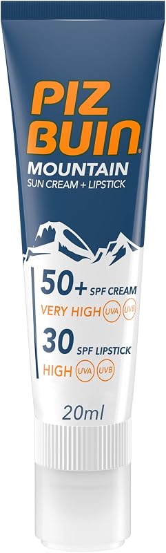 Mountain Crema Solar Facial SPF50 y Protector Labial SPF30, 20 ml