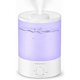 MegaWise Healthy Top-Refill Cool Mist Humidifiers for Bedroom, 24dB Ultrasonic Air Vaporizer with Water Filter for Baby [PP Material], Colorful Night Light,1 Gal Essential Oil Diffuser, Auto Shut Off