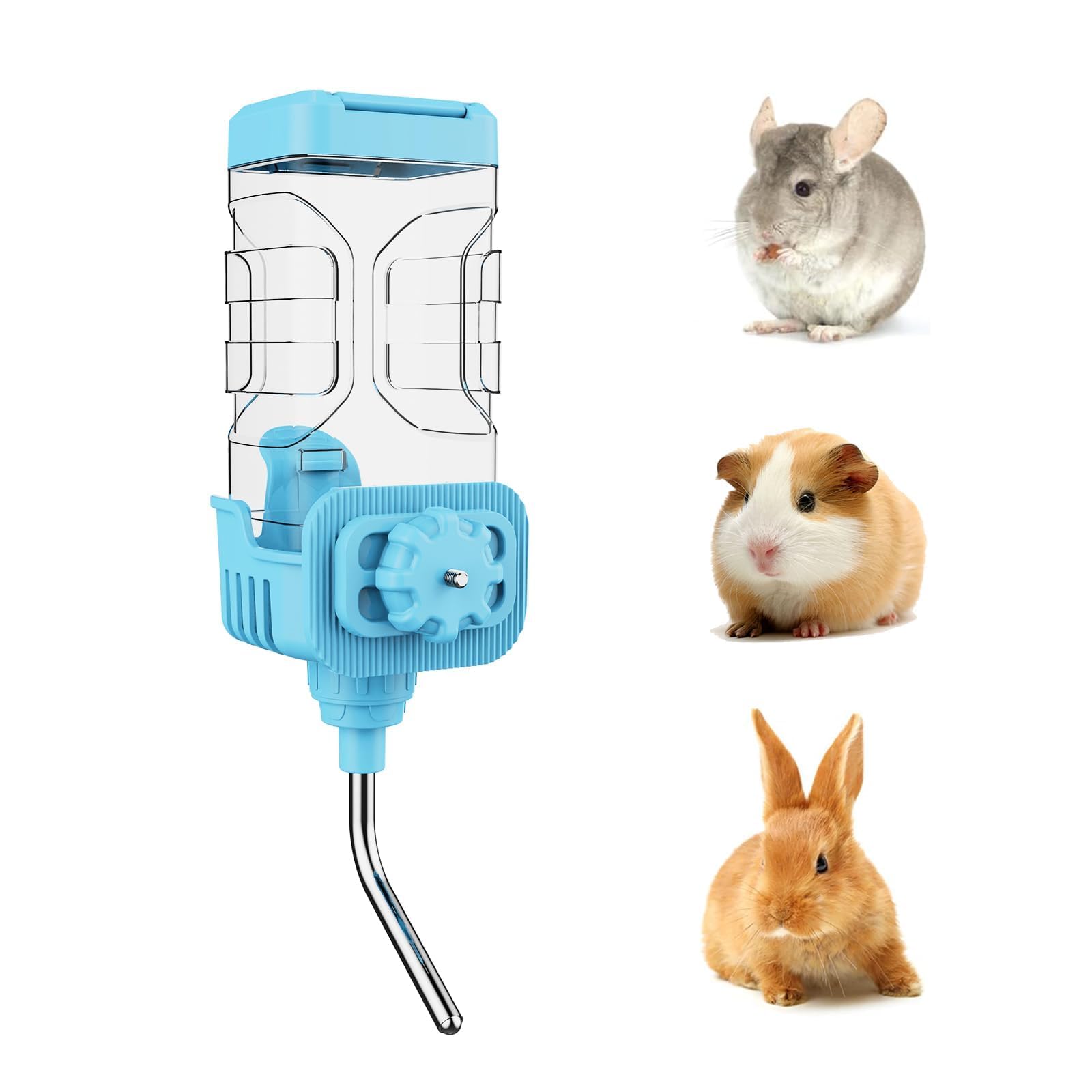 Small Animal Water Bottle [10mm Spout, 900ml] Hanging Water Dispenser Feeder Cage Crate Hutch Bunny Puppy Cat Rabbit Chinchilla Ferret Guinea Pigs Squirrel Hedgehog