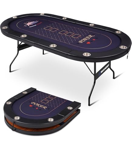 Amazon.com: LUCKYERMORE Upgraded 10 Players Poker Table with