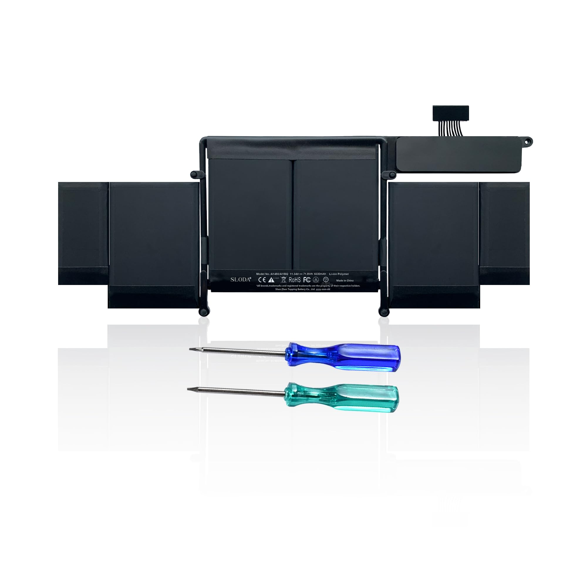 SLODA A1582 A1493 Replacement Battery for MacBook Pro 13" Retina A1502 (Late 2013 Mid 2014 Early 2015) Laptop Battery [Li-Polymer 11.34V 6330mAh]