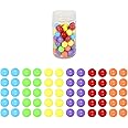 Witlans 60pcs Chinese Checker Game Replacement Balls,6 Solid Color 14mm Acrylic Game Marbles for Marble Run, Marbles Game,Aggravation Game,Traditional Marbles Games