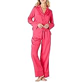 Amazon Essentials Women's Satin Long Sleeve Shirt and Pant Pajama Set