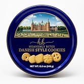 Heavenly Bites Danish Style Butter Cookies in Metal Tin 12 Ounce (6 Pack)