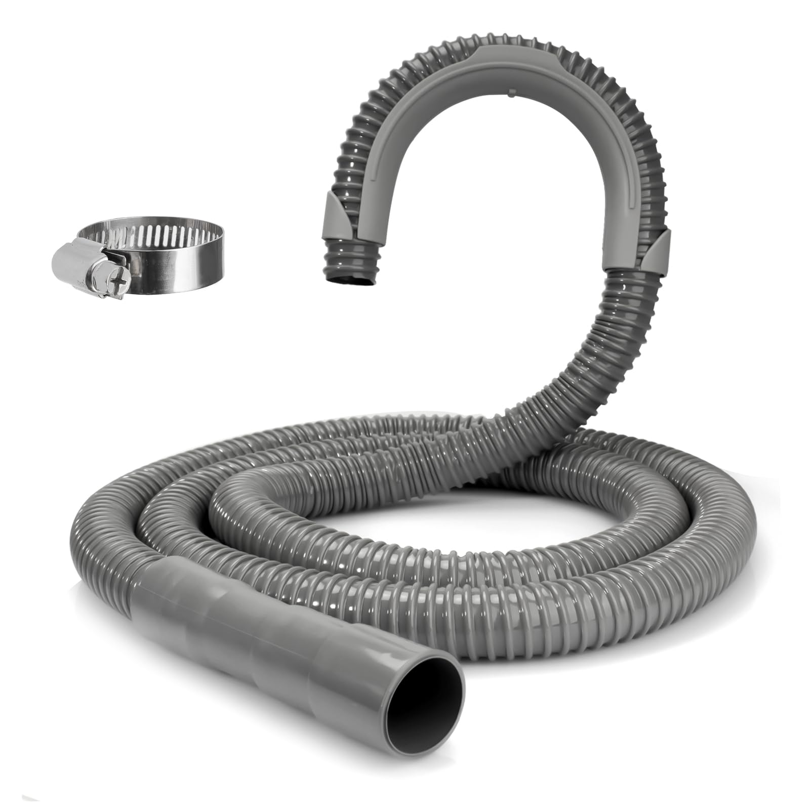 Photo 1 of Universal Washing Machine Drain Hose Compatible with Samsung, LG, Whirlpool, Maytag, Kenmore, GE, Giantex, Panda and More - 10 Ft Corrugated Flexible Washing Hose with Clamp and U-Bend Holder