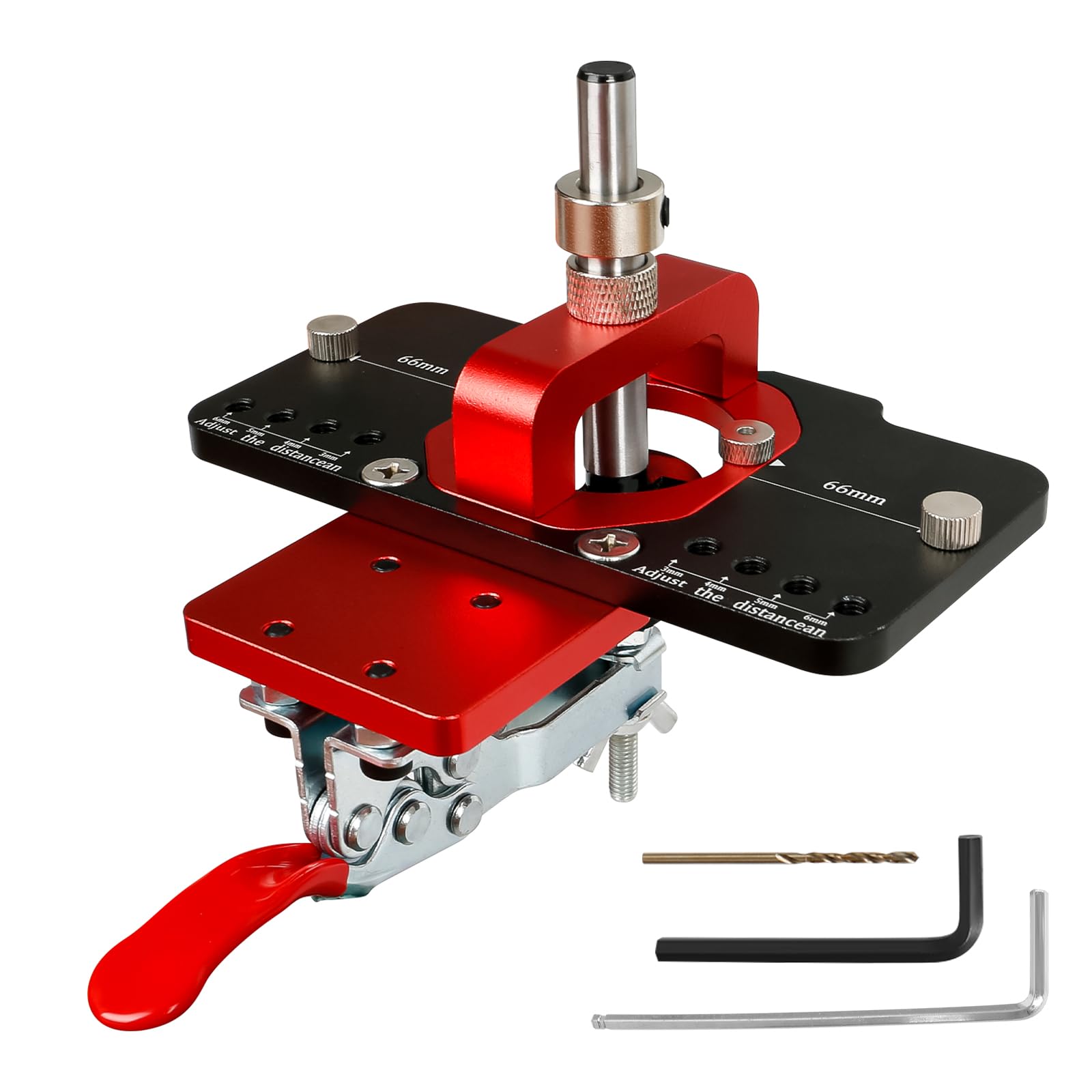 35mm Hinge Jig Drilling Hole Puncher, Aluminum Alloy Concealed Hinge Jig, Accurate Locking Hinge Drilling Jig Drill Guide Locator Woodworking Tool for Door Cabinets Hinges Mounting