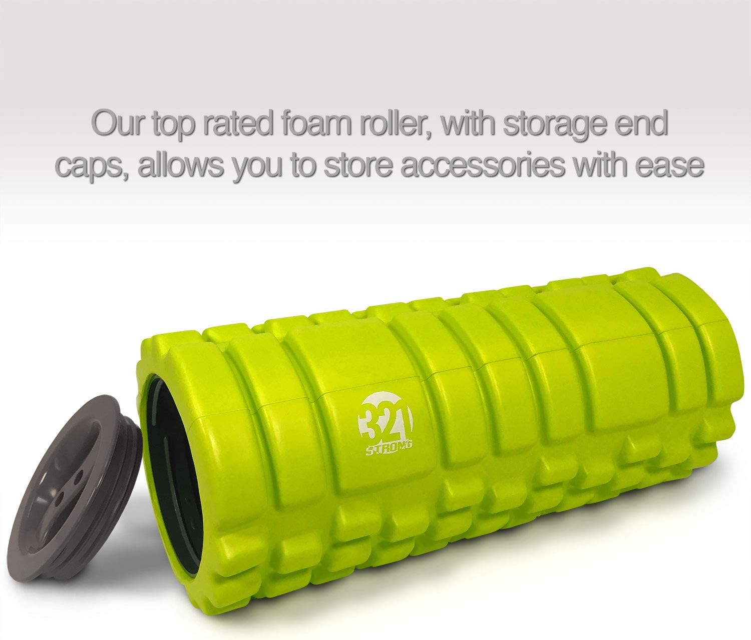 321 STRONG 5 in 1 Foam Roller Set Includes Hollow Core Massage Roller with End Caps, Muscle Roller Stick, Stretching Strap, Double Lacrosse Peanut, Spikey Plantar Fasciitis Ball, All in Giftable Box : Sports & Outdoors