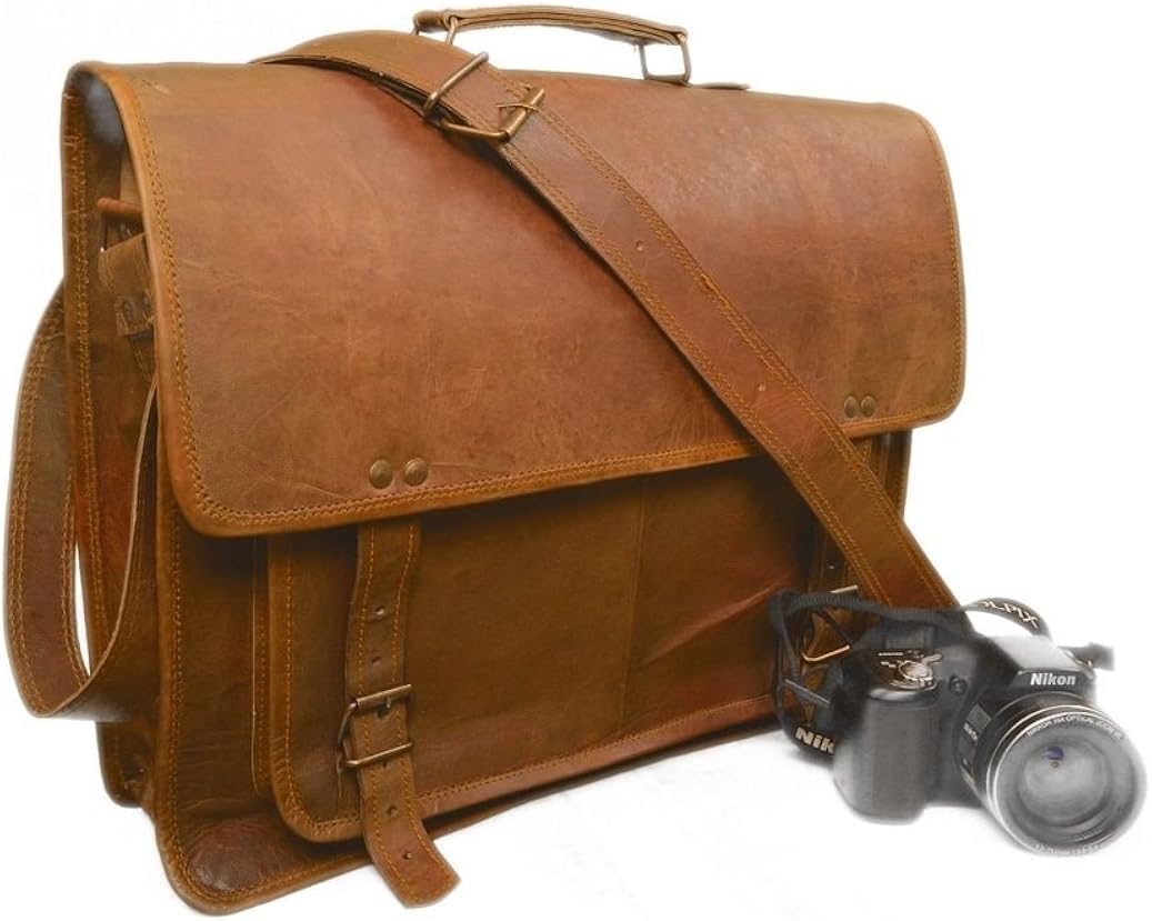 goat leather messenger bag