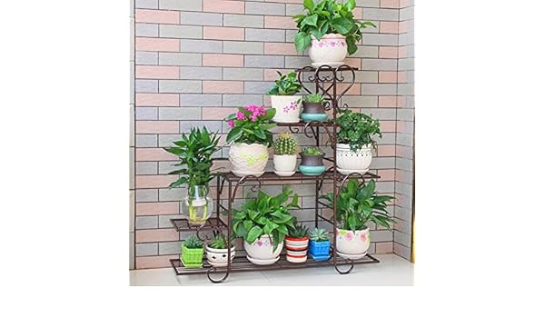 Asnvvbhz Metal Macetero Soporte para plantas Soporte para piso ...