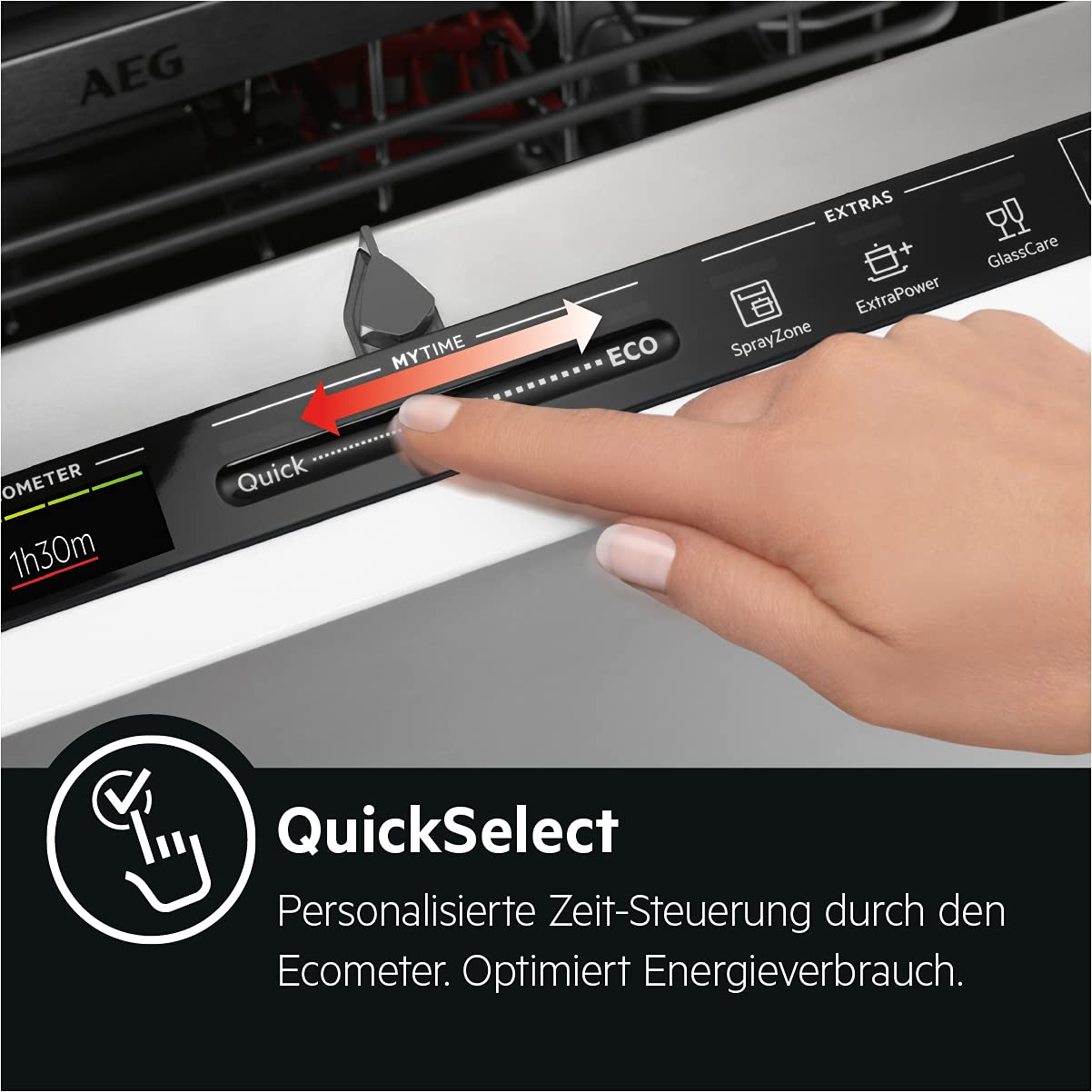AEG Vollintegrierter Geschirrspüler 60 cm, Spülmaschine Serie 5000: AirDry Kein Nachtrocknen, Energieklasse C, Besteckschublade, personalisierte Zeit-Steuerung, 44 dB, Wasserstopp, 14 MG, FSK64907Z 3