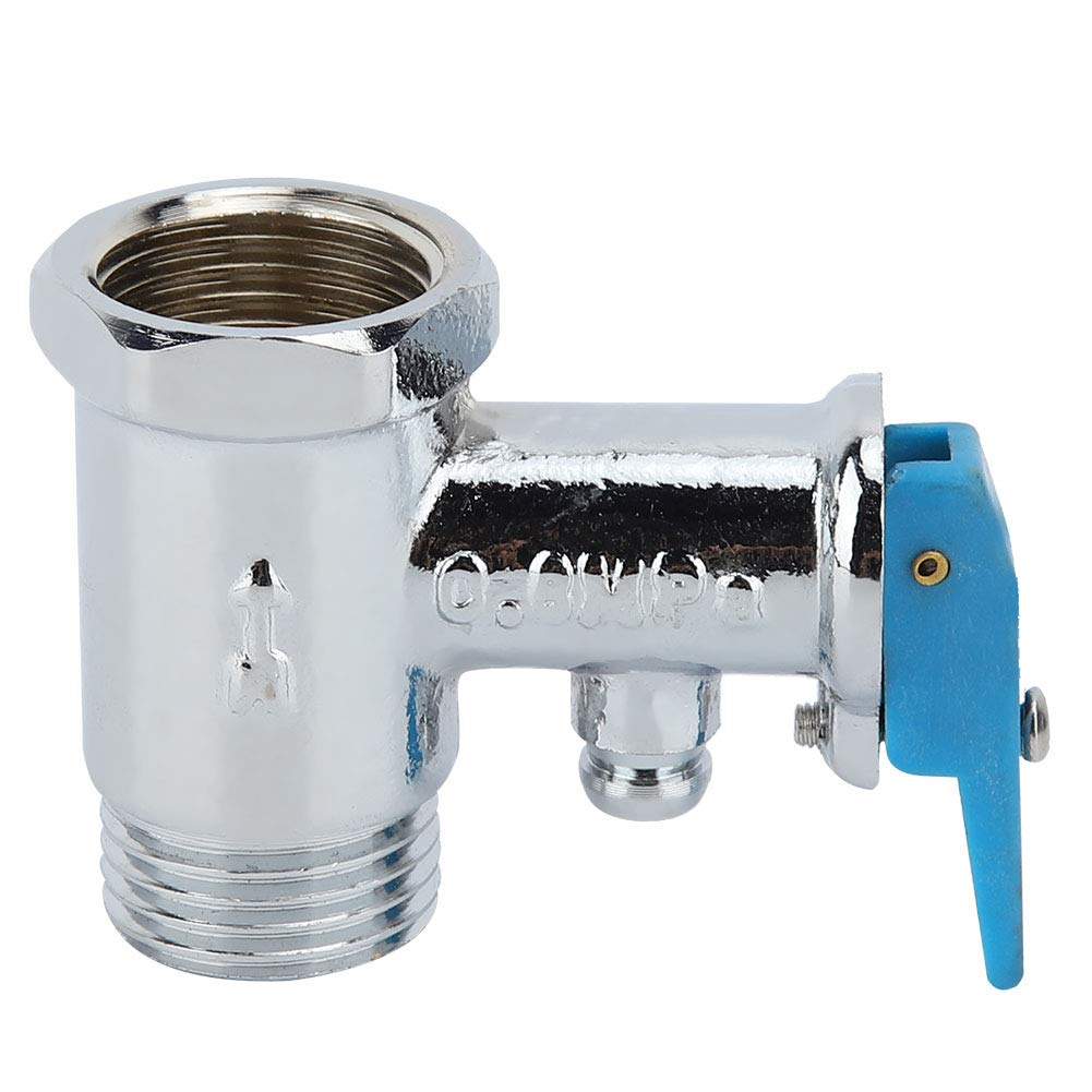Photo 1 of 0.8Mpa G1/2" Electric Water Heater Valve,Thickening Durable Brass Pressure Relief Check Valve with Blue Handle 2.2In