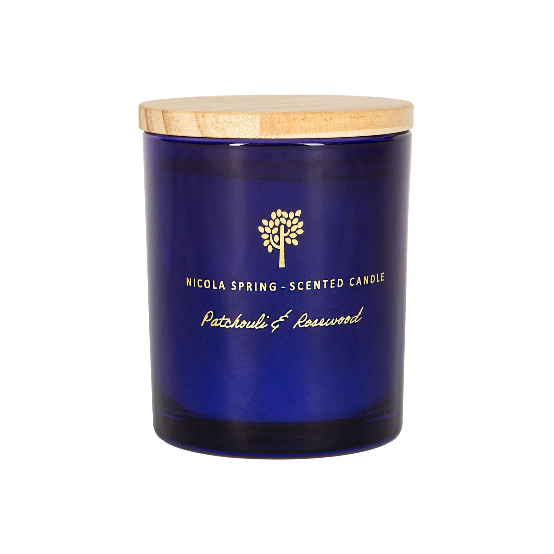 Nicola Spring Patchouli & Rosewood Scented Candle - 130g - 21 Hour Burning Time Natural Soy Wax Single Wick Candles Relaxing Fragrance Aromatherapy Gift Set