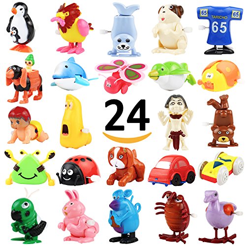 Wind-Up Toys, 24 Pack Assorted Mini Toy for Kids Party Favors, Birthday Goody Bag Filler Preschool Toy for Boys Girls Children,Gifts Giveaway Pinata Filler Carniva Prizes Classroom Incentive Reward