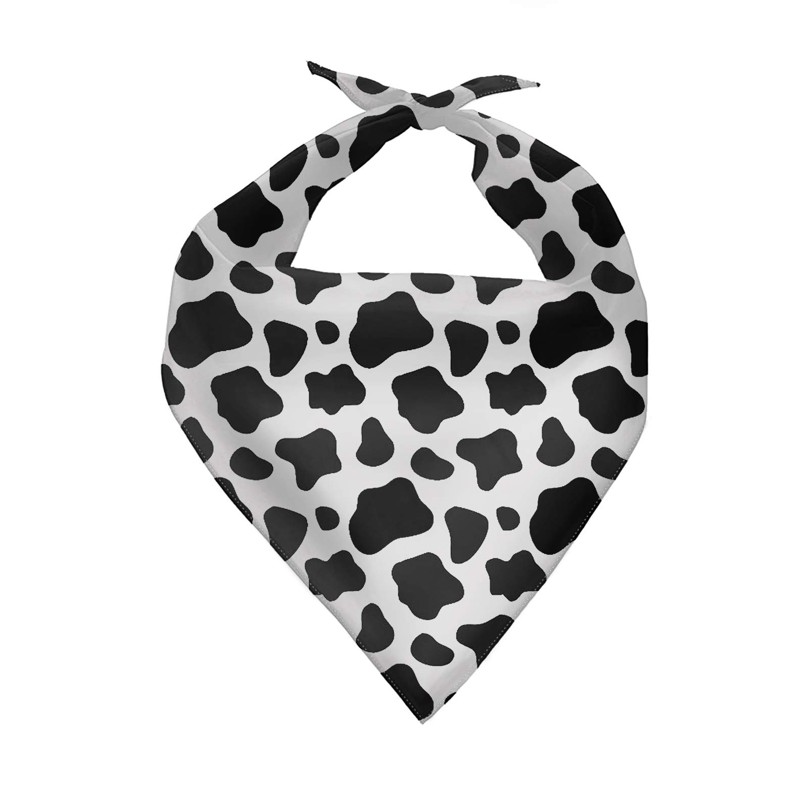 COEQINE Dog Bandanas for Small Dogs Girls,Black and White Cow Print Scarves Collapsible for Puppy Bandanas Washable Triangle Handkerchief Costume Accessories