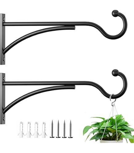 Ganchos De Jardín Universal – Pack De 8 Colgadores De 6″ Para Vallas, Macetas, Luces Y Comederos De Pájaros, Acero Con Acabado Antióxido