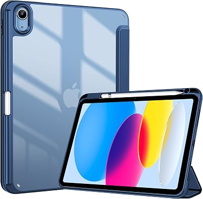 ProCase iPad 11 11-inch 10.9-inch Case 2025 2022 Pencil Holder Clear Back Navy