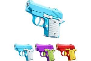 POVEYAN Fidget Toys Pistol, 3D Gravity Mini 1911 Fidget Pistol Toys,Fidget Sensory Toys,Stress Relief for Adults, Suitable for Relieving ADHD, Anxiety, Best Gift for Adults and Kids(Blue/White)