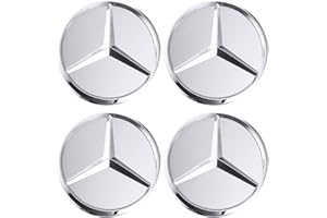 THCBME 4PCS Wheel Center Caps for Mercedes Benz A C E S Class GLK CLA GLA GLC GLE CLS SLK Series, 75mm/2.95" Car Wheel Hub Caps ABS Rim Center Hub Cover (Silver)